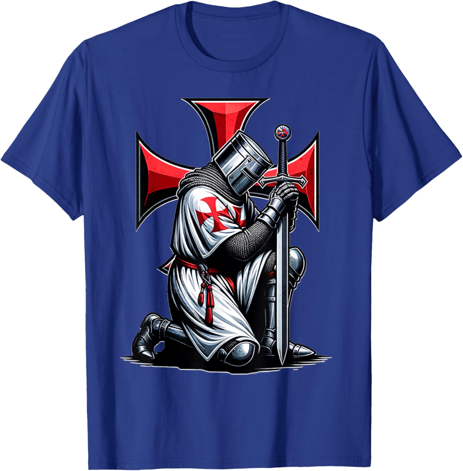Knight Templar Cross Christian Warrior Crusader T-Shirt - T-Shirt | Royal