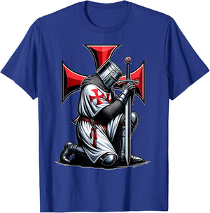 Knight Templar Cross Christian Warrior Crusader T-Shirt - T-Shirt | Royal
