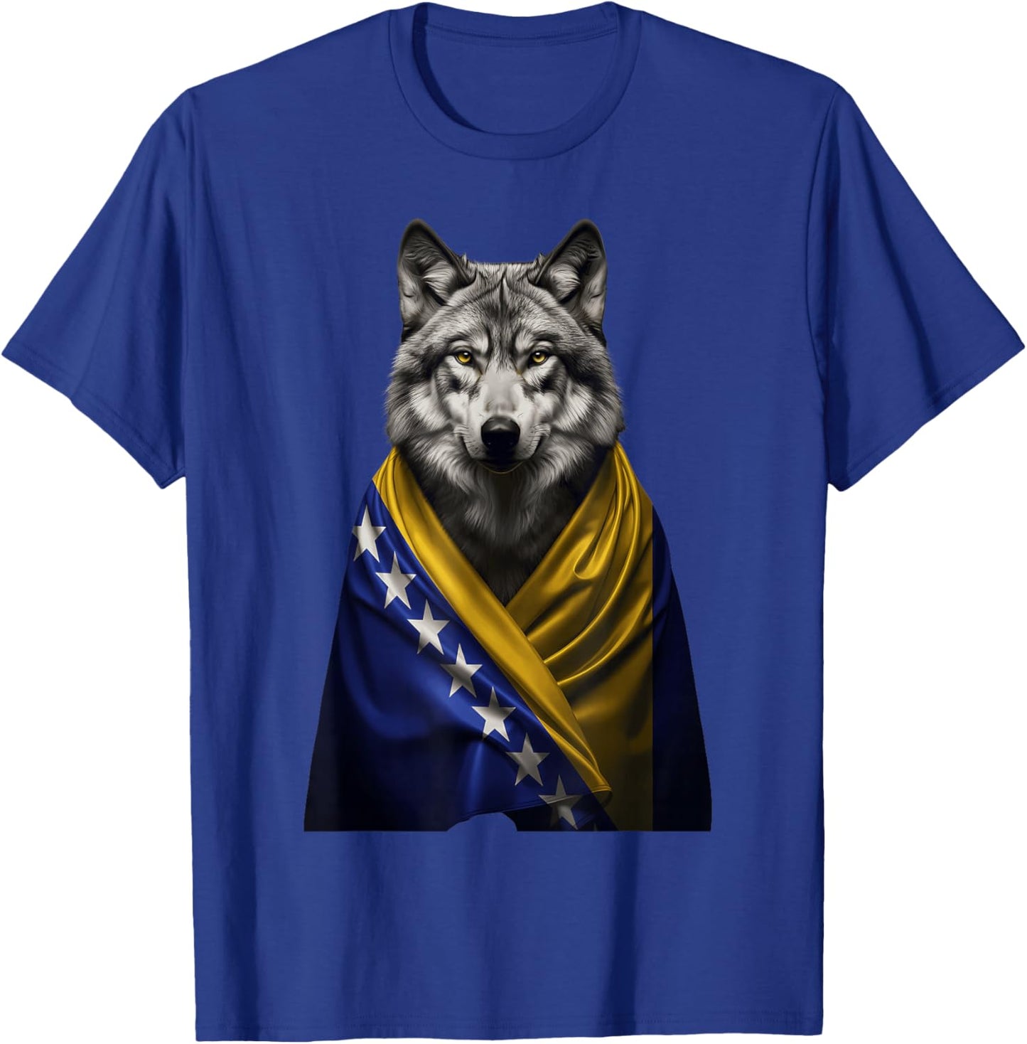 Bosnia Flag Wolf Bosnia and Herzegovina Roots T-Shirt - T-Shirt | Royal