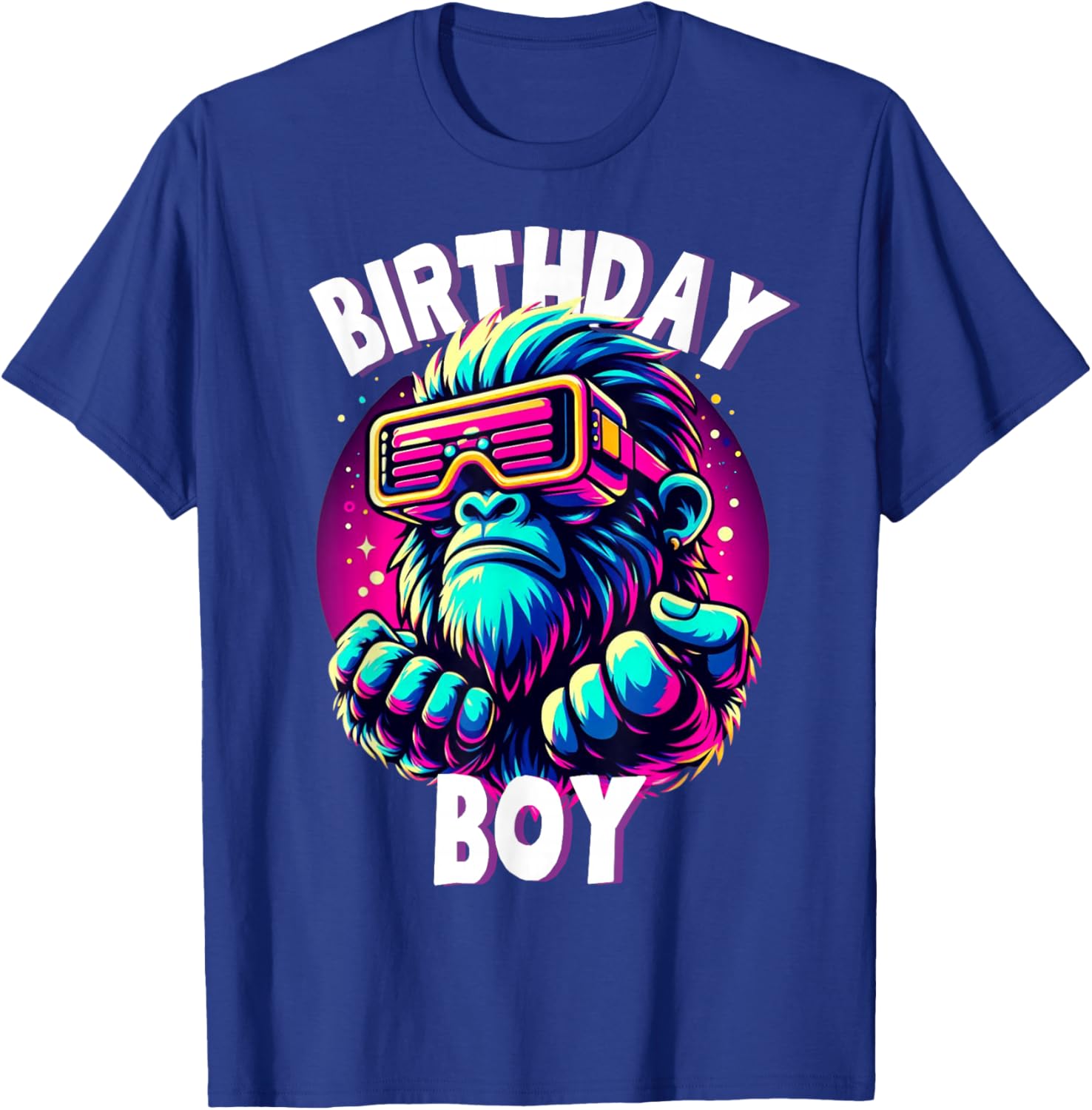 Gorilla Birthday Funny Gorilla Boys Adult Girl Family Party T-Shirt - T-Shirt | Royal