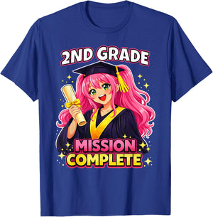 2nd Grade Graduation Mission Complete Class of 2026 Girl T-Shirt - T-Shirt | Royal