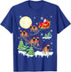 Puggle Reindeer Christmas Dog Riding Santa Hat Xmas T-Shirt - T-Shirt | Royal