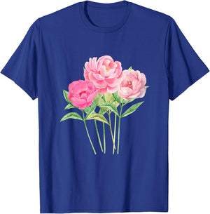 Peony Flower - Bouquet of Peonies Women and Girls T-Shirt - T-Shirt | Royal