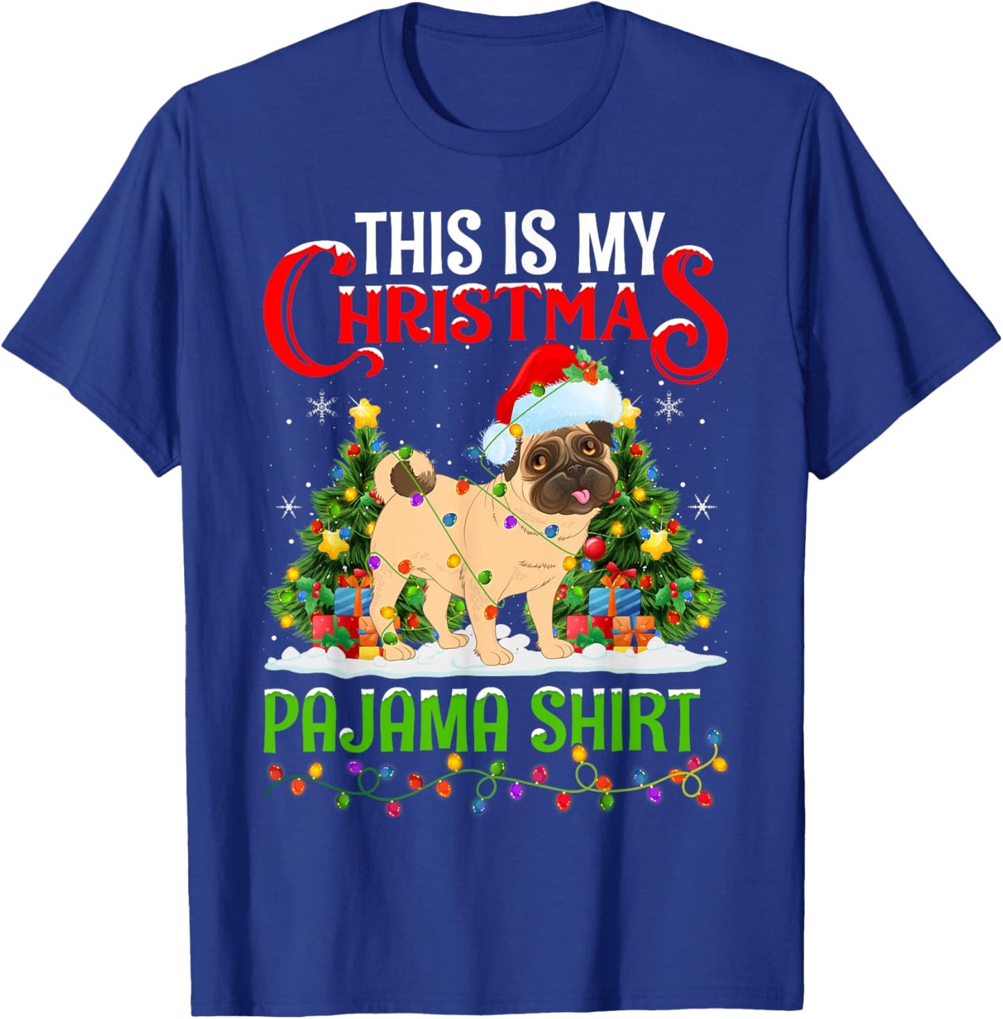 English Mastiff Dog Xmas Lights This Is My Christmas Pajama Women Kids T-Shirt - T-Shirt | Royal