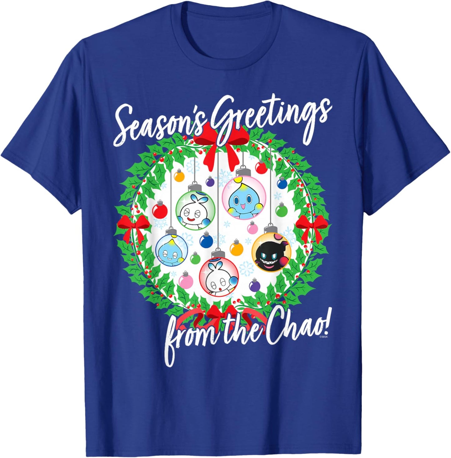 Sonic The Hedgehog - Season's Greetings from The Chao T-Shirt - T-Shirt | Royal