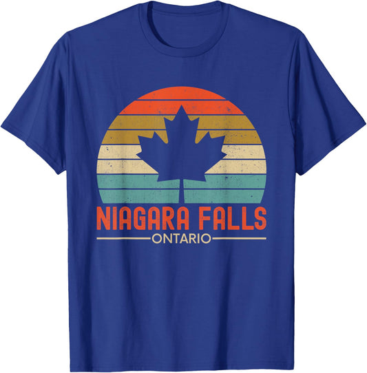 Niagara Falls Canada Ontario Vintage Retro Souvenirs Maple T-Shirt - T-Shirt | Royal