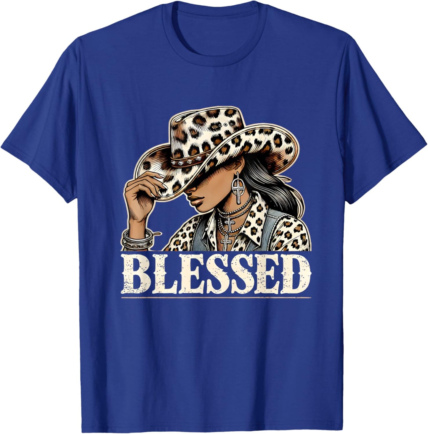 Vintage Cowgirl Black Western Cowgirl African Christian T-Shirt - T-Shirt | Royal