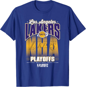 NBA Official 2026 Playoffs Los Angeles Lakers Fade T-Shirt - T-Shirt | Royal