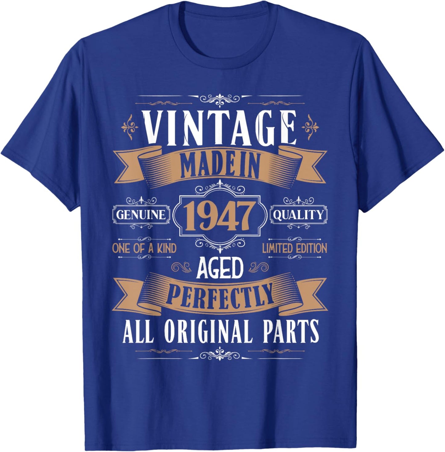 Vintage 78th birthday men Born 1947 78 years old Bday T-Shirt - T-Shirt | Royal