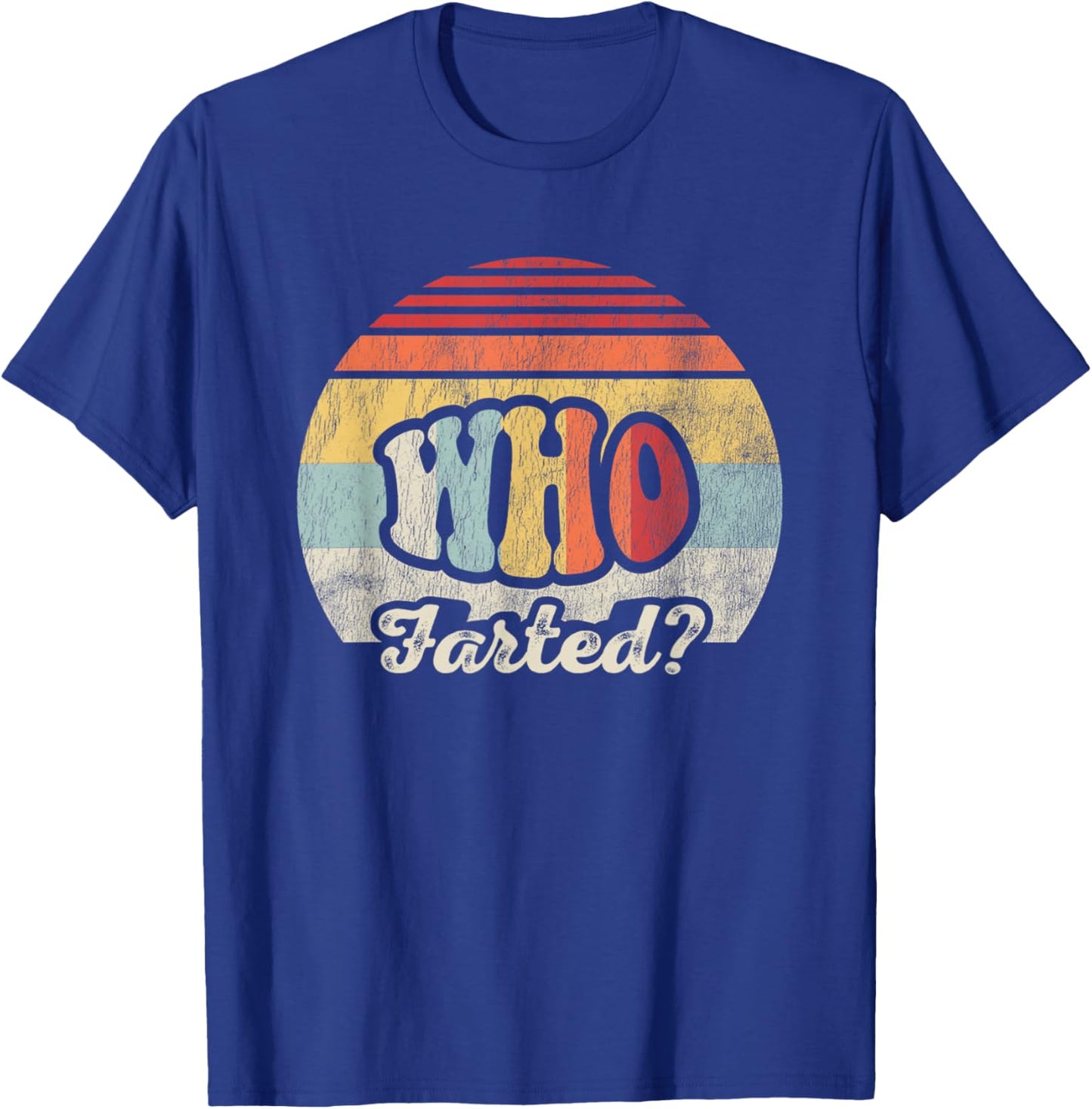 Who Farted Retro Vintage Humor Graphic T-Shirt - T-Shirt | Royal