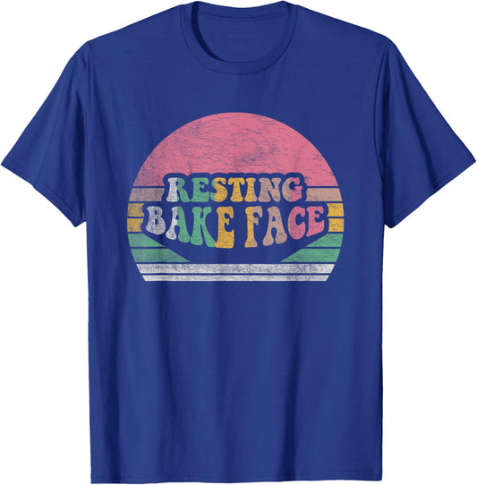 Retro Funny Baking Shirt Gifts Resting Bake Face Funny Baker T-Shirt - T-Shirt | Royal