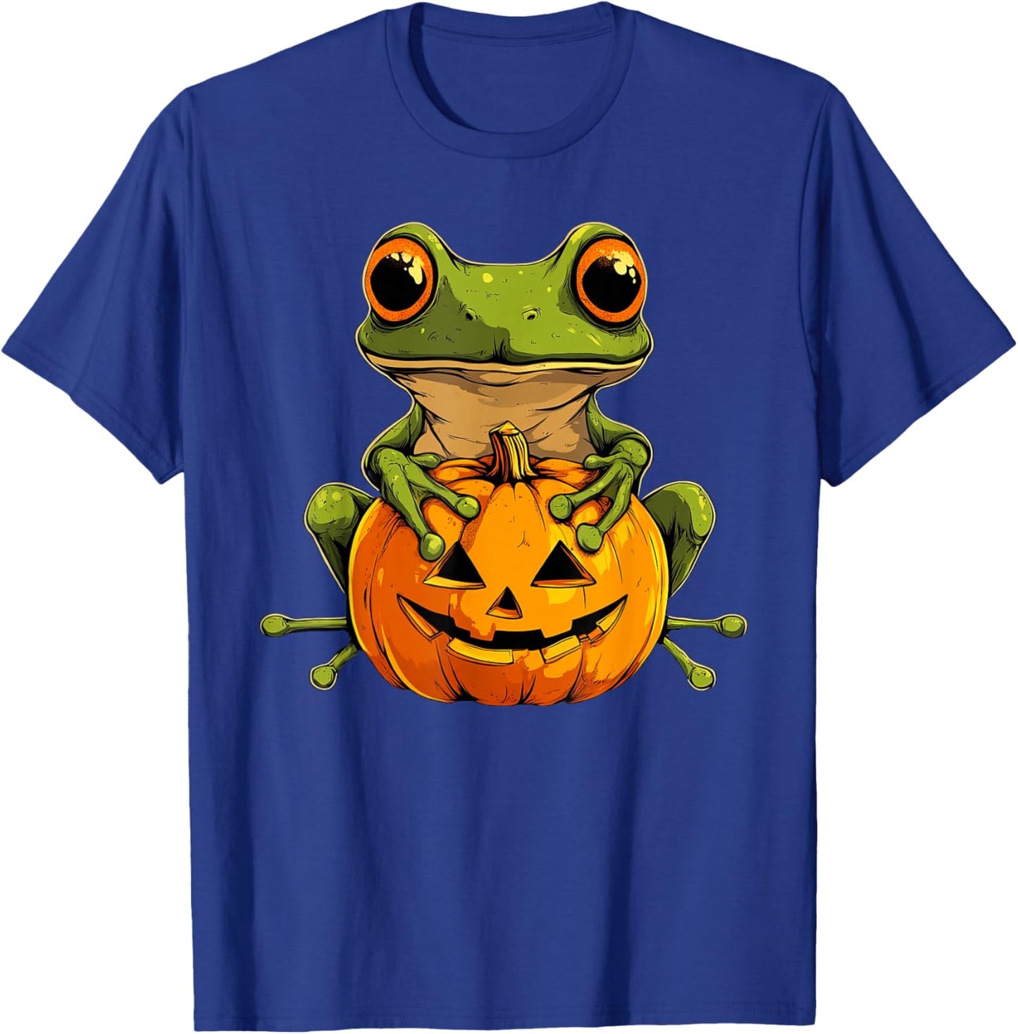 Cute Frog Jack O Lantern Pumpkin Halloween T-Shirt - T-Shirt | Royal