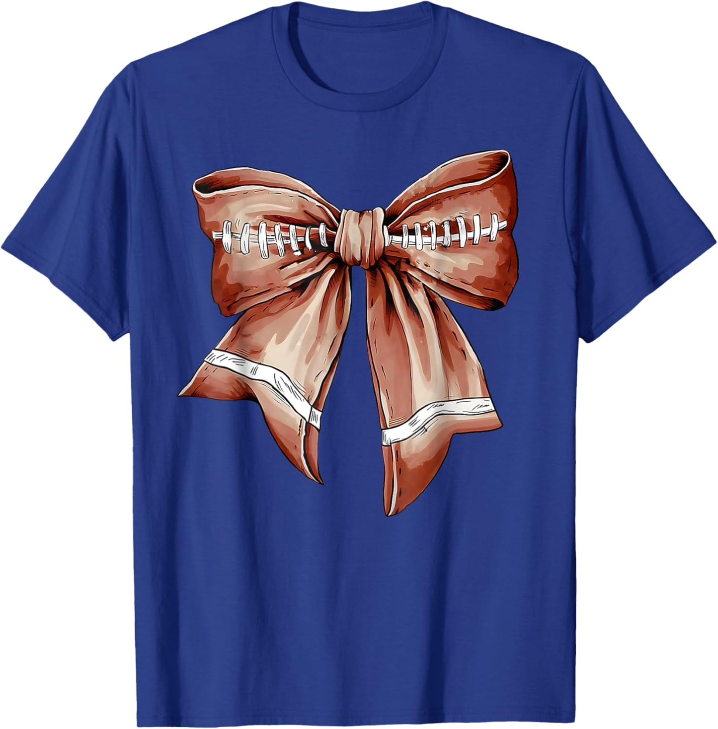 Coquette Bow Pumpkin American Football Thanksgiving Autumn T-Shirt - T-Shirt | Royal