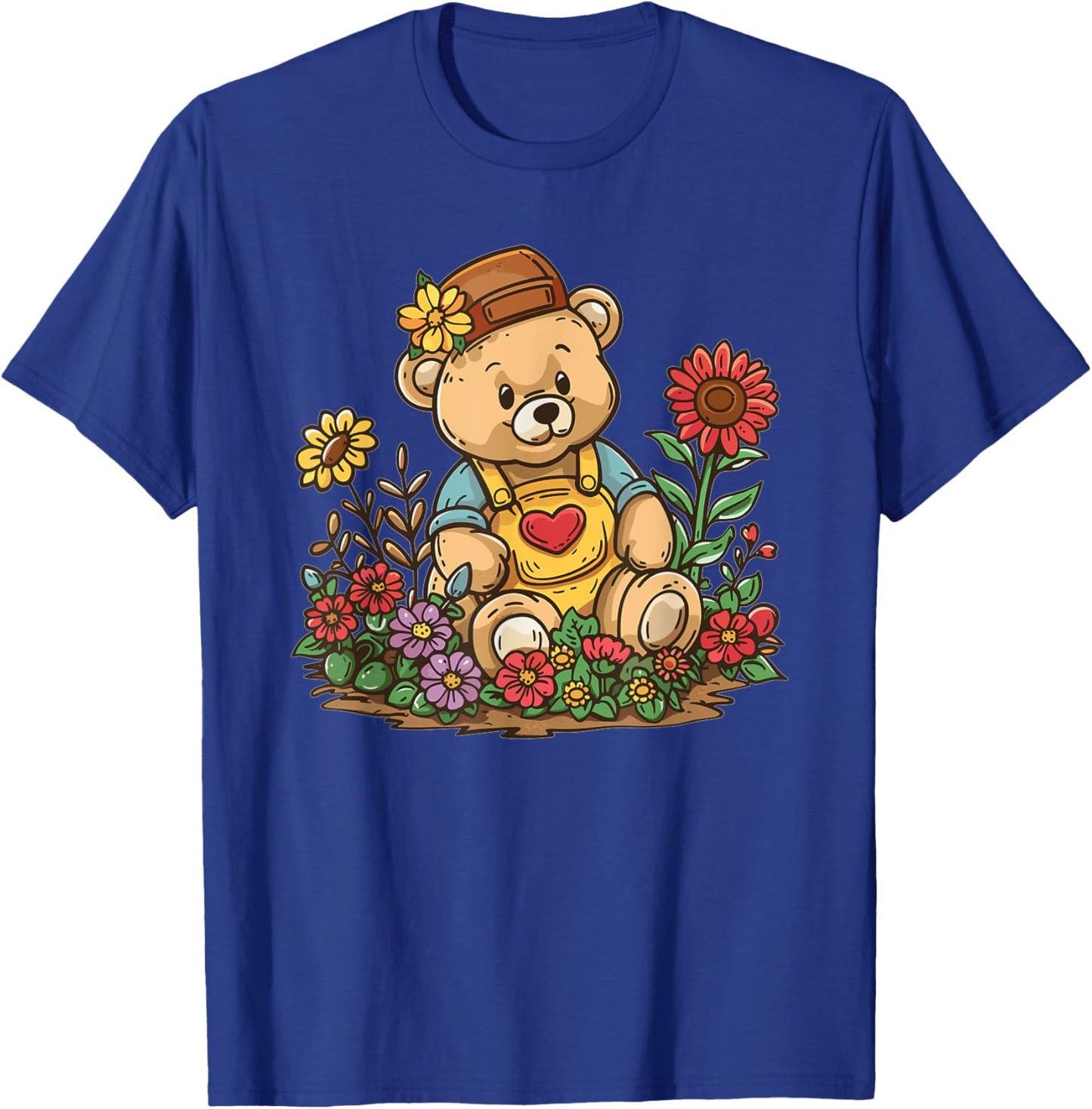 Cute Teddy With Flowers I Kids Teddy T-Shirt - T-Shirt | Royal