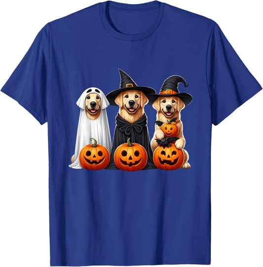 Golden Retriever Ghost Halloween Dog Lovers Men Women Kids T-Shirt - T-Shirt | Royal