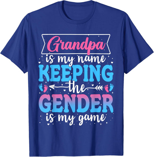 Gender Reveal Keeper of The Gender Grandpa Baby Shower T-Shirt - T-Shirt | Royal