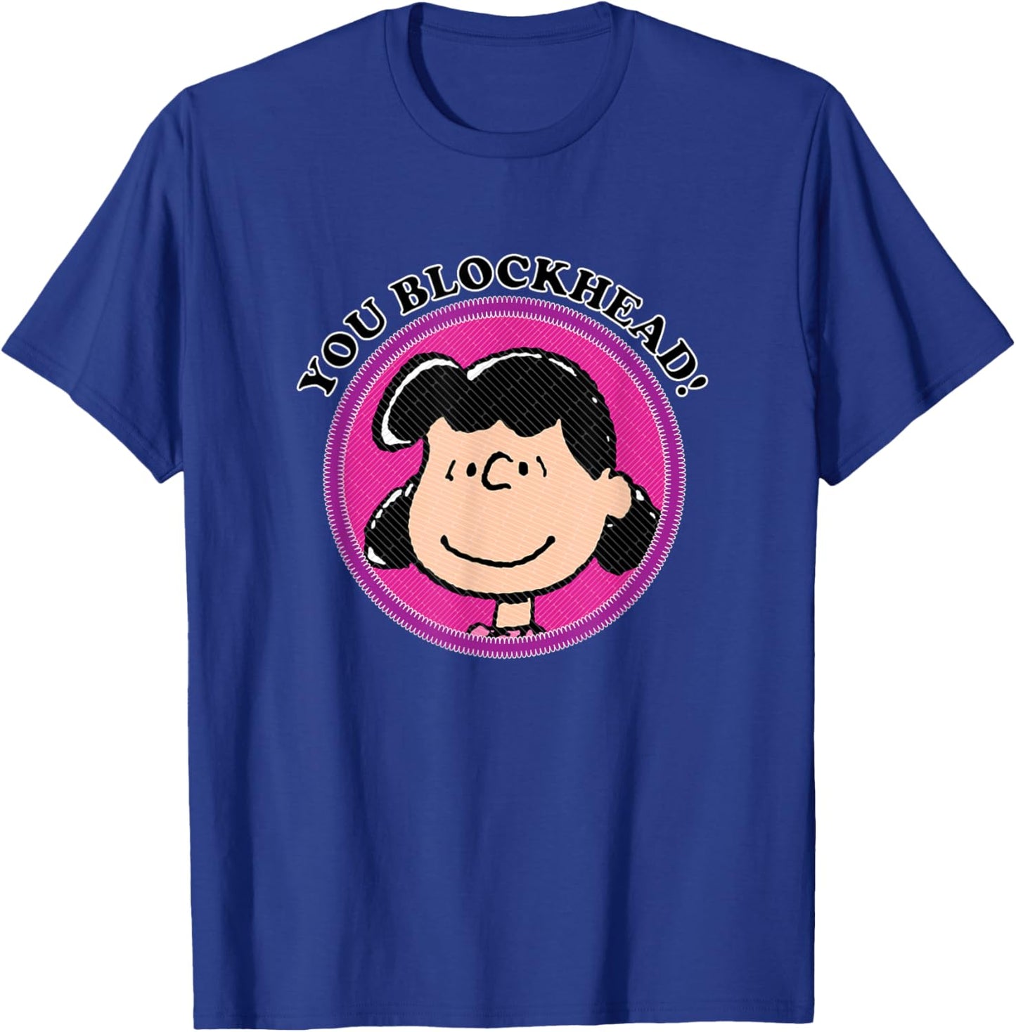 Peanuts You Blockhead Lucy Badge T-Shirt - T-Shirt | Royal