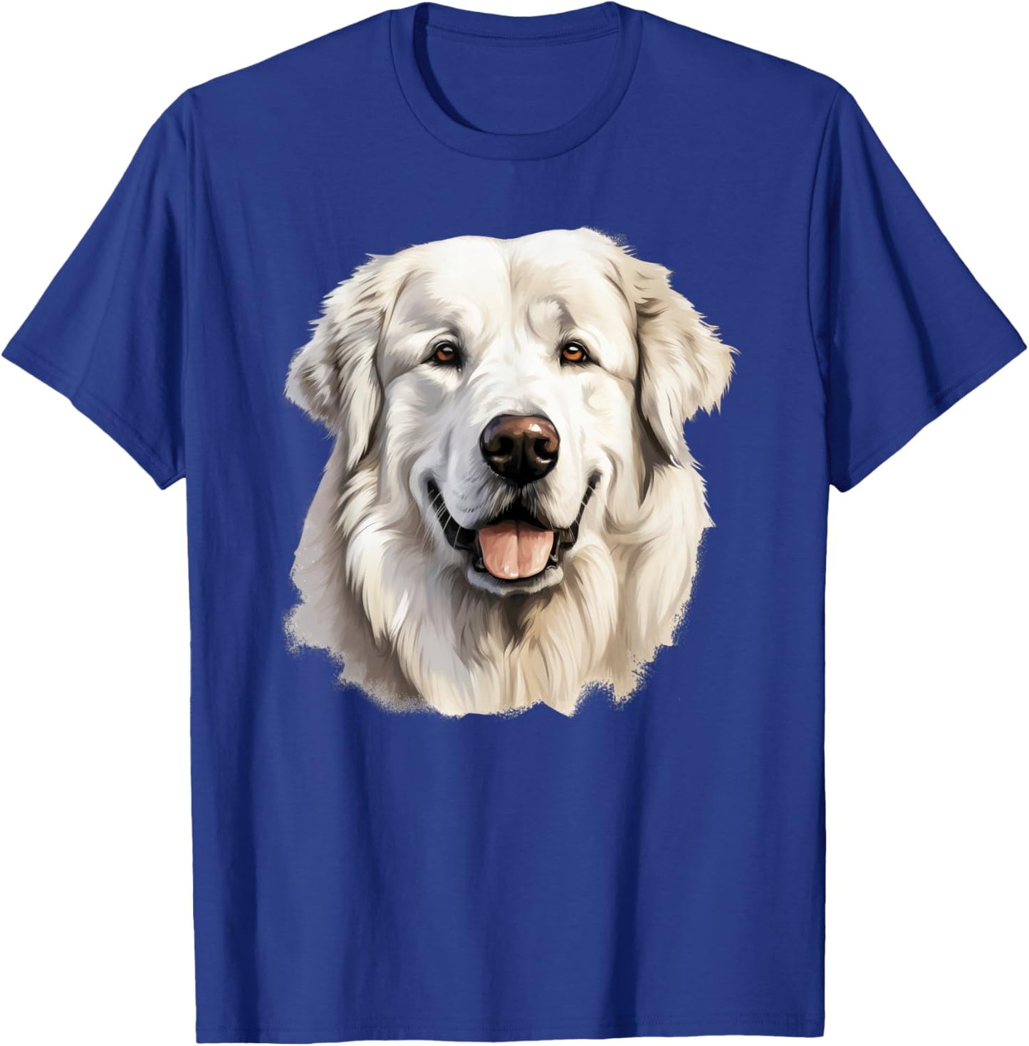 Great Pyrenees Dog Portrait T-Shirt - T-Shirt | Royal