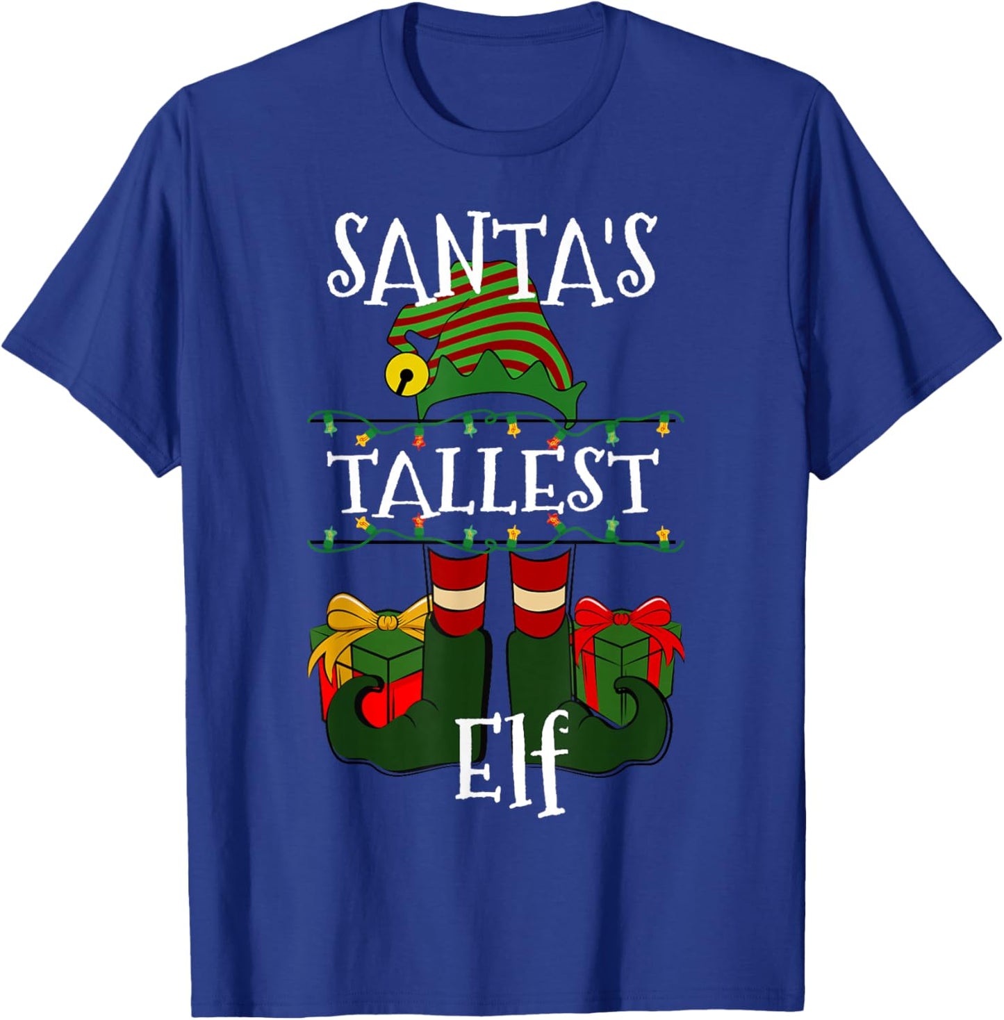 Funny Santa's Tallest Elf Christmas Humor For Tall People T-Shirt - T-Shirt | Royal