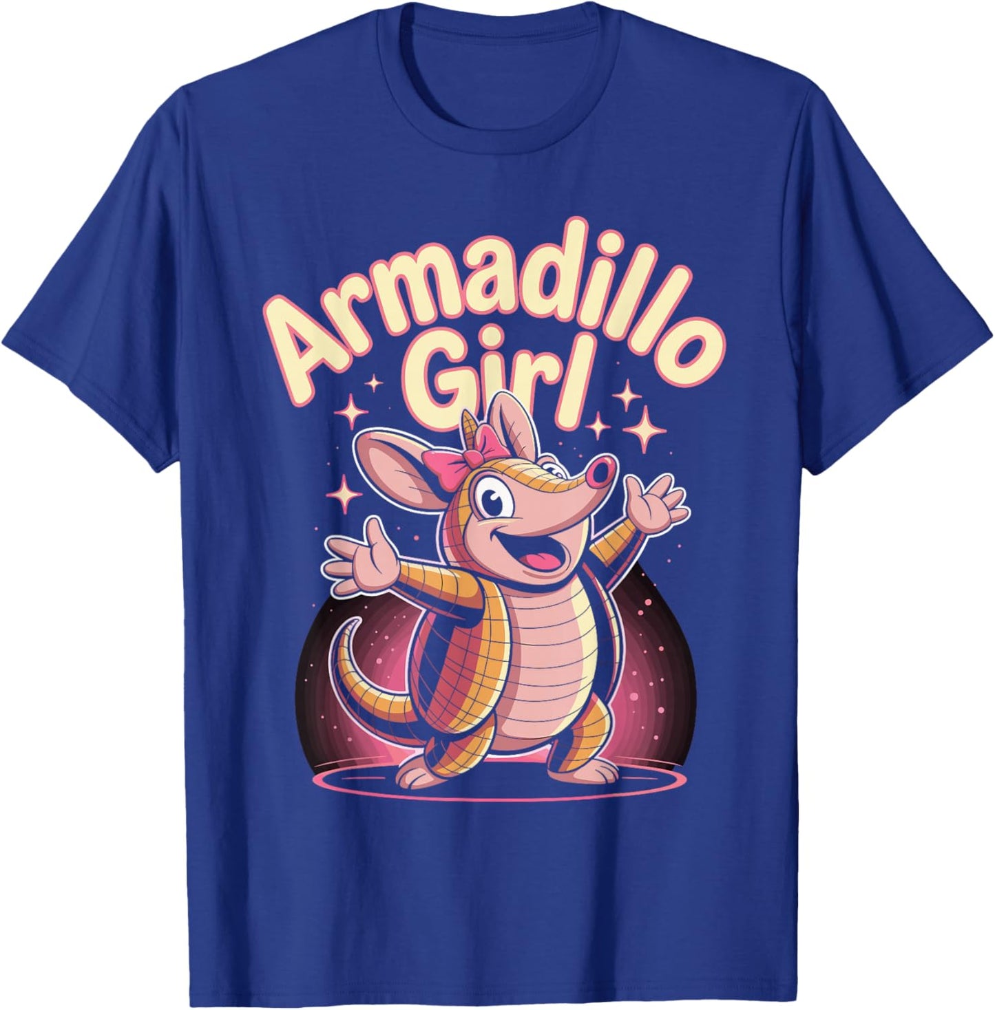 Armadillo Girl Cute Cartoon Texas Wildlife Design T-Shirt - T-Shirt | Royal