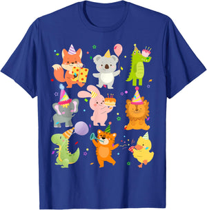 Men Women and Kids Zoo Day Wildlife Animals Birthday Party T-Shirt - T-Shirt | Royal