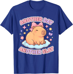 Cute Capybara Lover Kids Meme Another Day Another Slay T-Shirt - T-Shirt | Royal