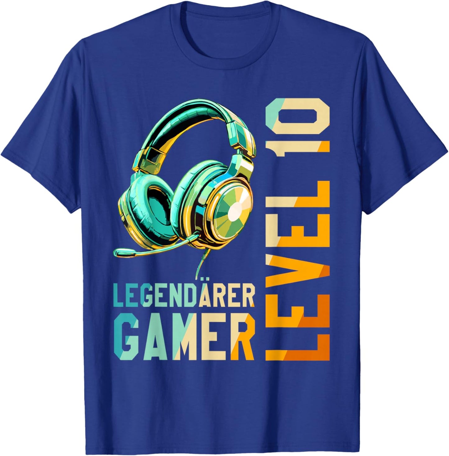 10. Geburtstag Junge Mädchen Teenager Level 10 Jahre Gamer T-Shirt - T-Shirt | Royal