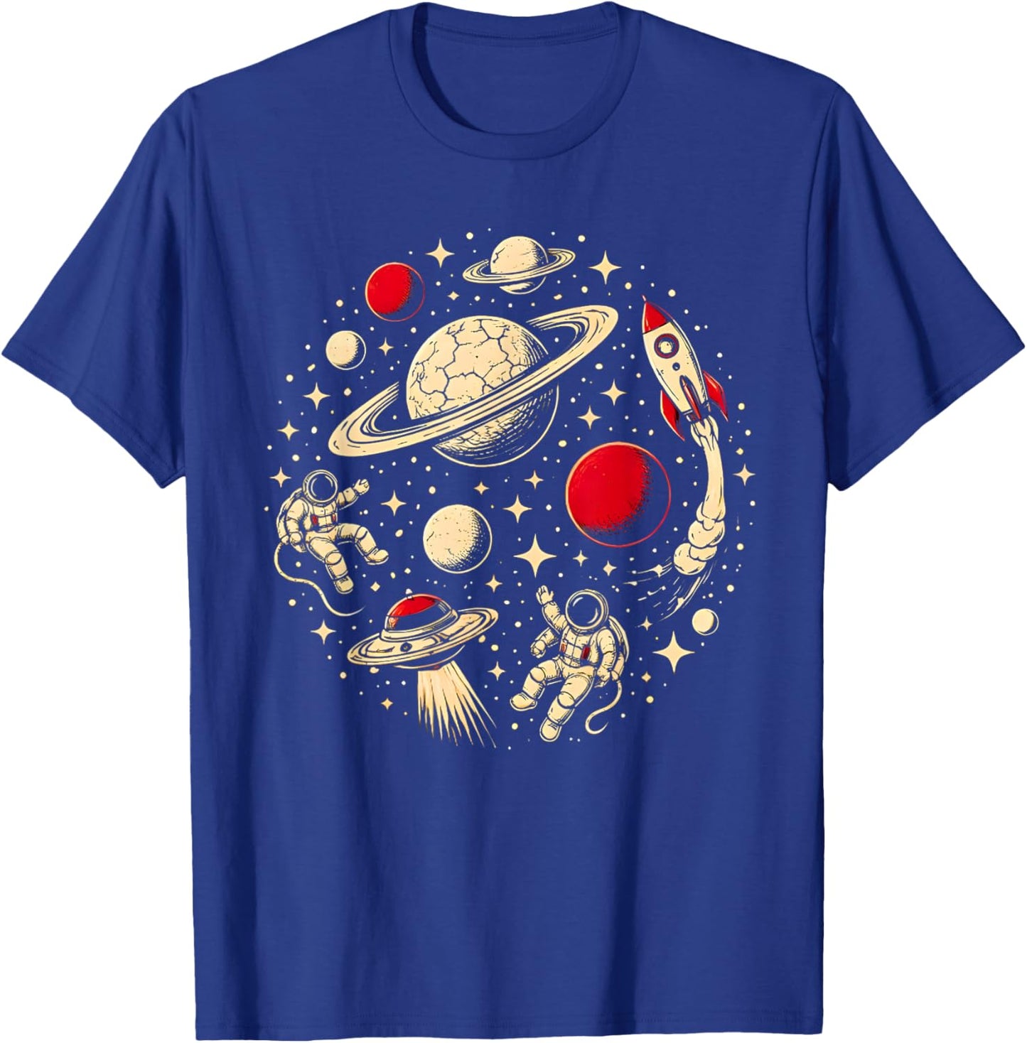 Cool Astronaut Galaxy Rocket Stars for Kids Boys Girls Funny T-Shirt - T-Shirt | Royal