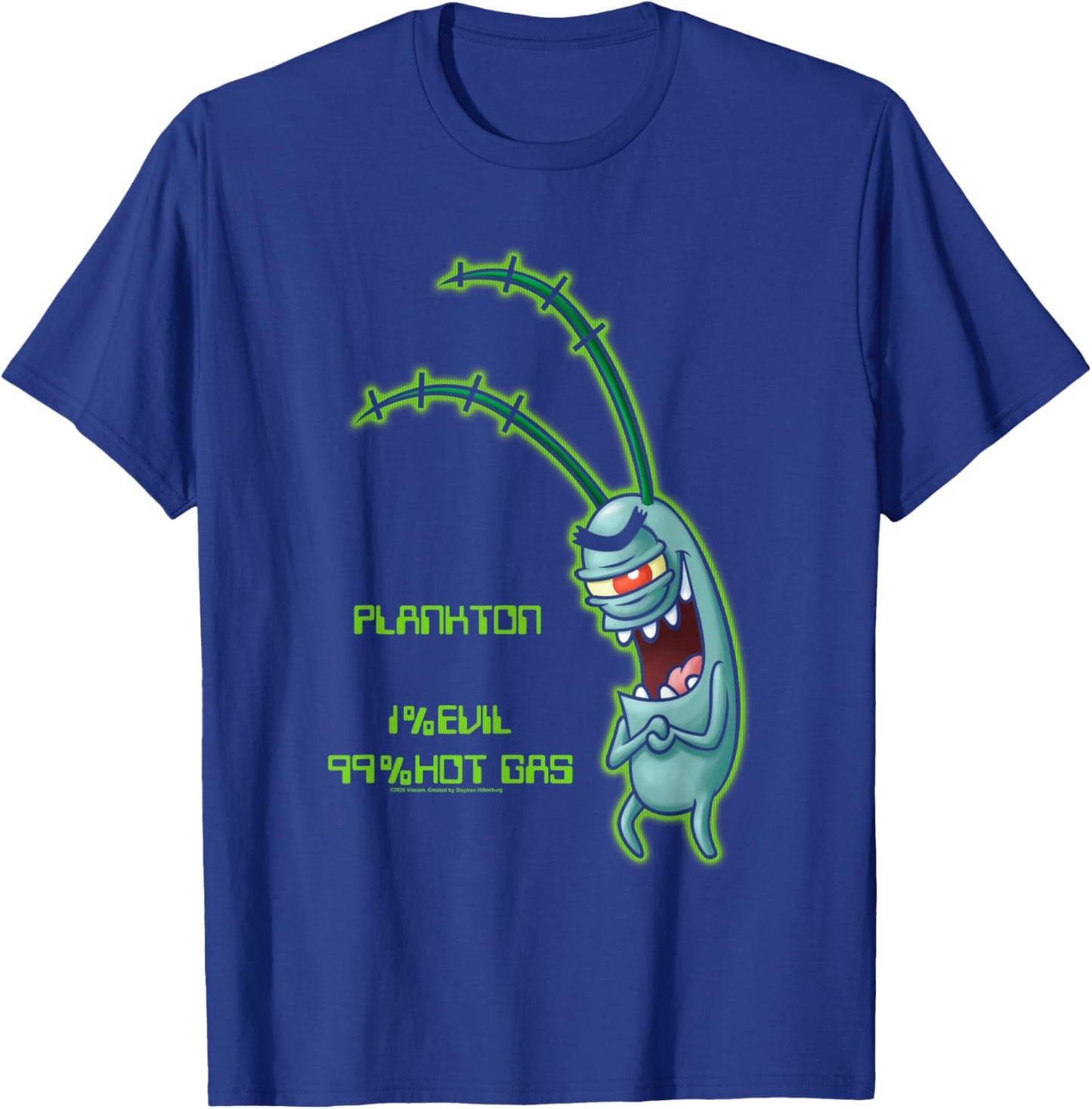 Spongebob Squarepants Plankton Evil Hot Gas Funny Cartoon T-Shirt - T-Shirt | Royal