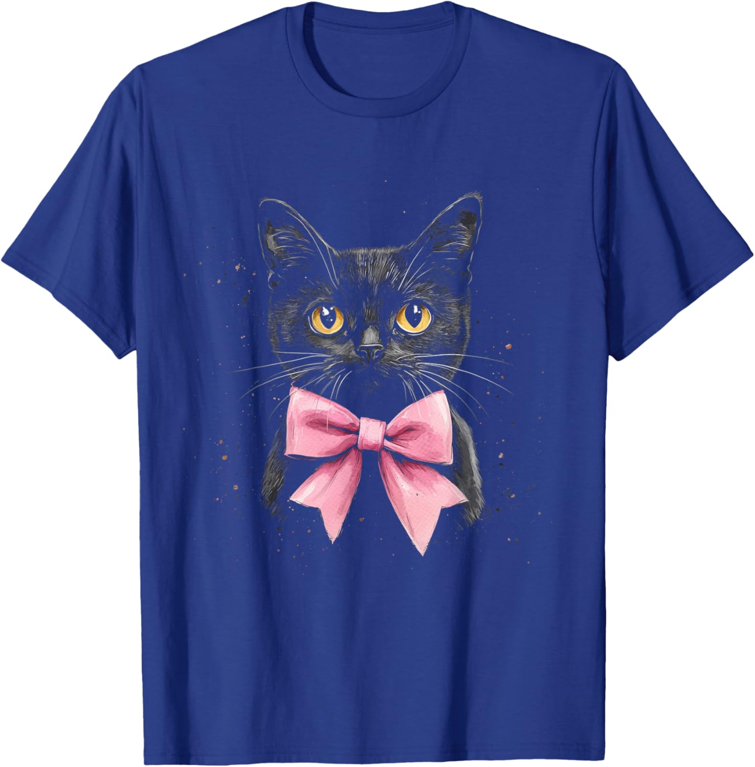 Black Cat Pink Coquette Bow Dainty Ribbon Cute Kitten T-Shirt - T-Shirt | Royal