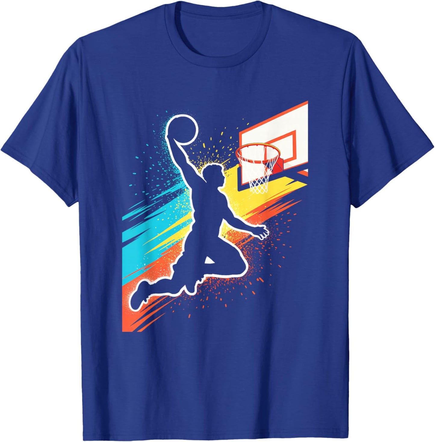 Basketball Player Tie Dye Graphic Paint Splash T-Shirt - T-Shirt | Royal