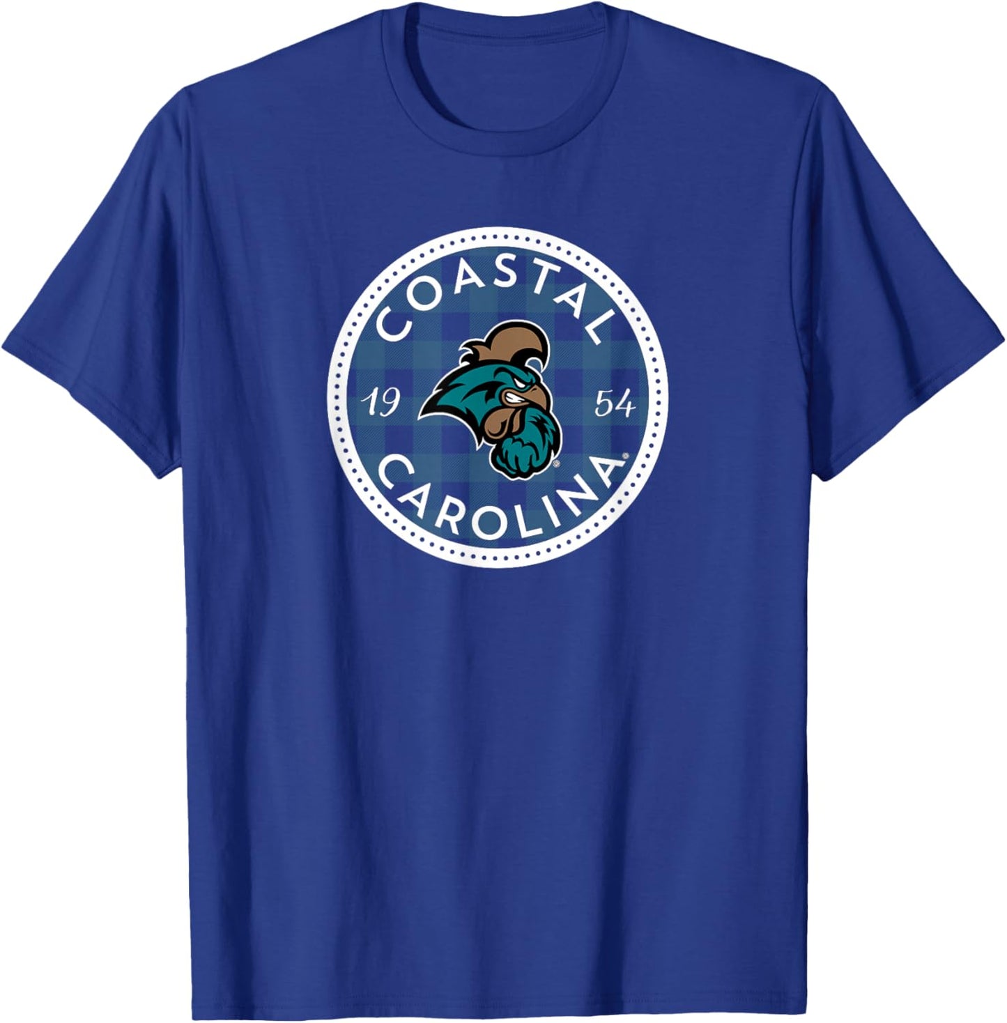 Coastal Carolina University CCU Checkered T-Shirt - T-Shirt | Royal