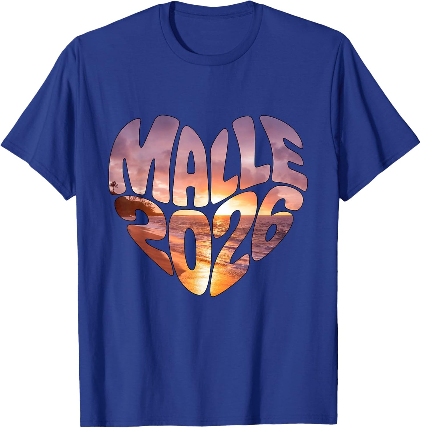 Malle 2026 Heart Shape Mallorca Heart Shape Party Holiday Fun T-Shirt - T-Shirt | Royal