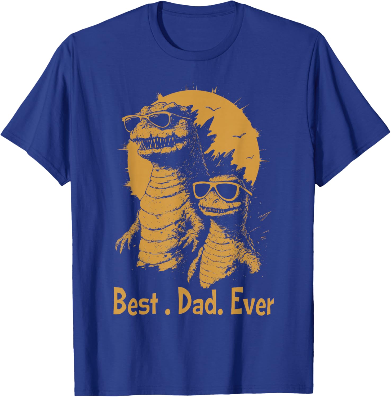 Retro Vintage Best Dad Ever Dinosaur Funny Father's Day T-Shirt - T-Shirt | Royal