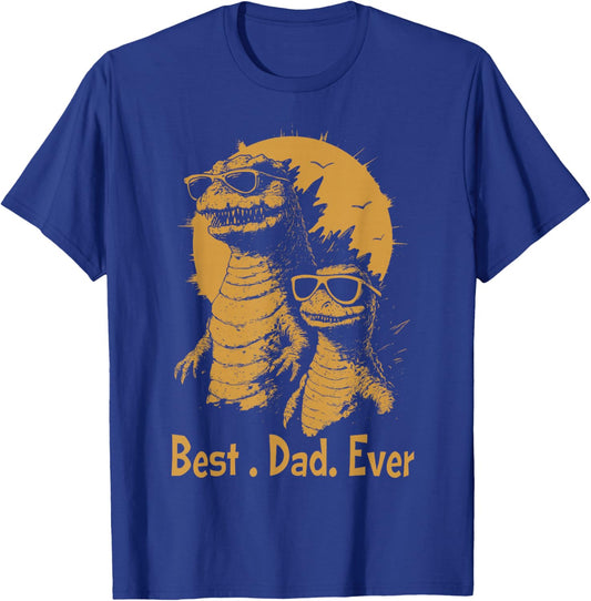 Retro Vintage Best Dad Ever Dinosaur Funny Father's Day T-Shirt - T-Shirt | Royal