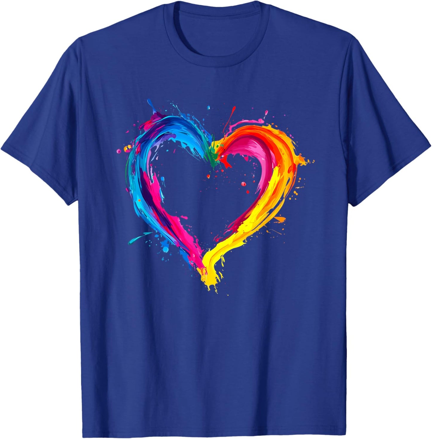 Colorful Heart Love Valentines Day T-Shirt - T-Shirt | Royal