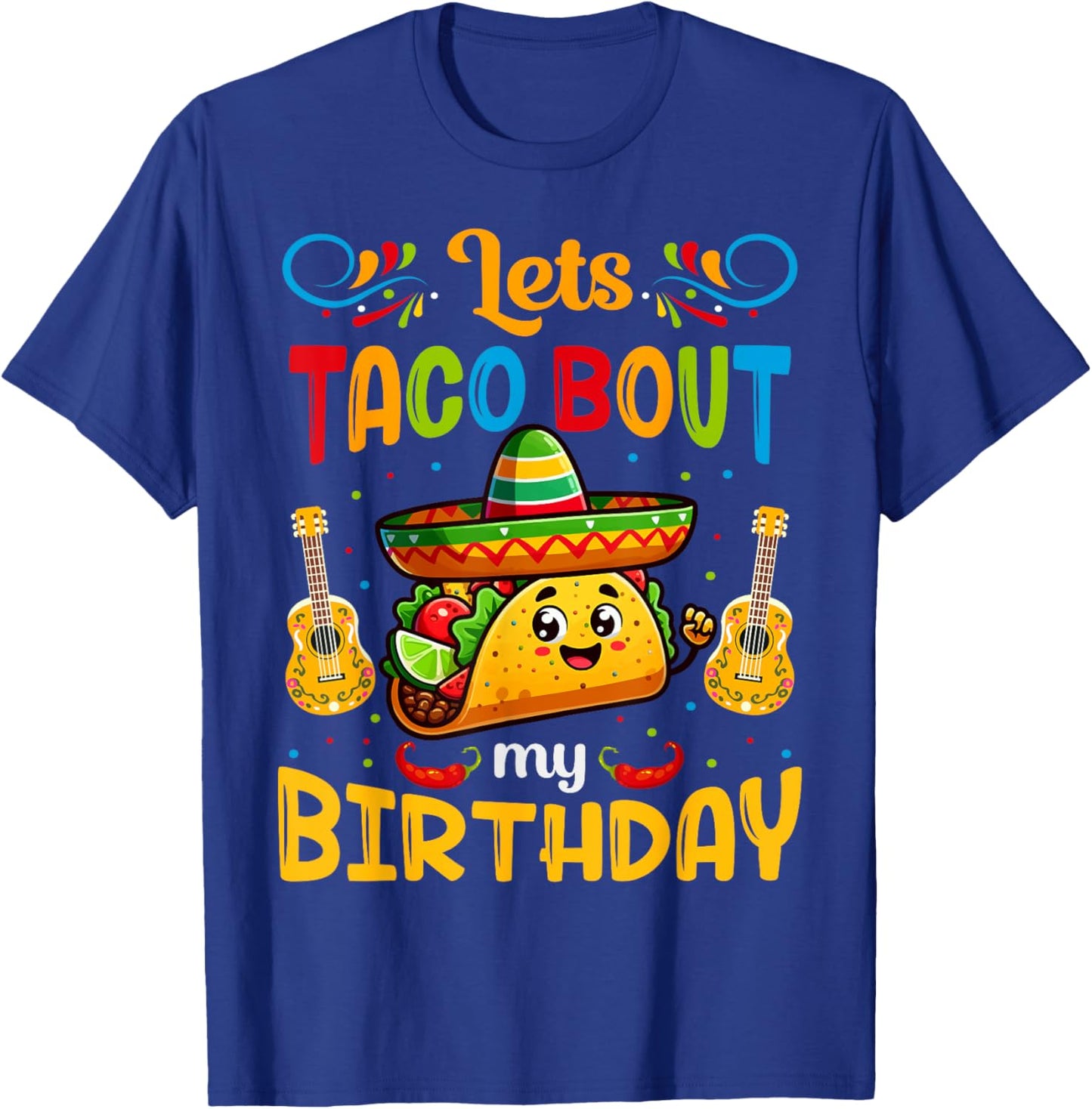 Let's Taco About My Birthday Taco Birthday Taco Lovers Boys T-Shirt - T-Shirt | Royal