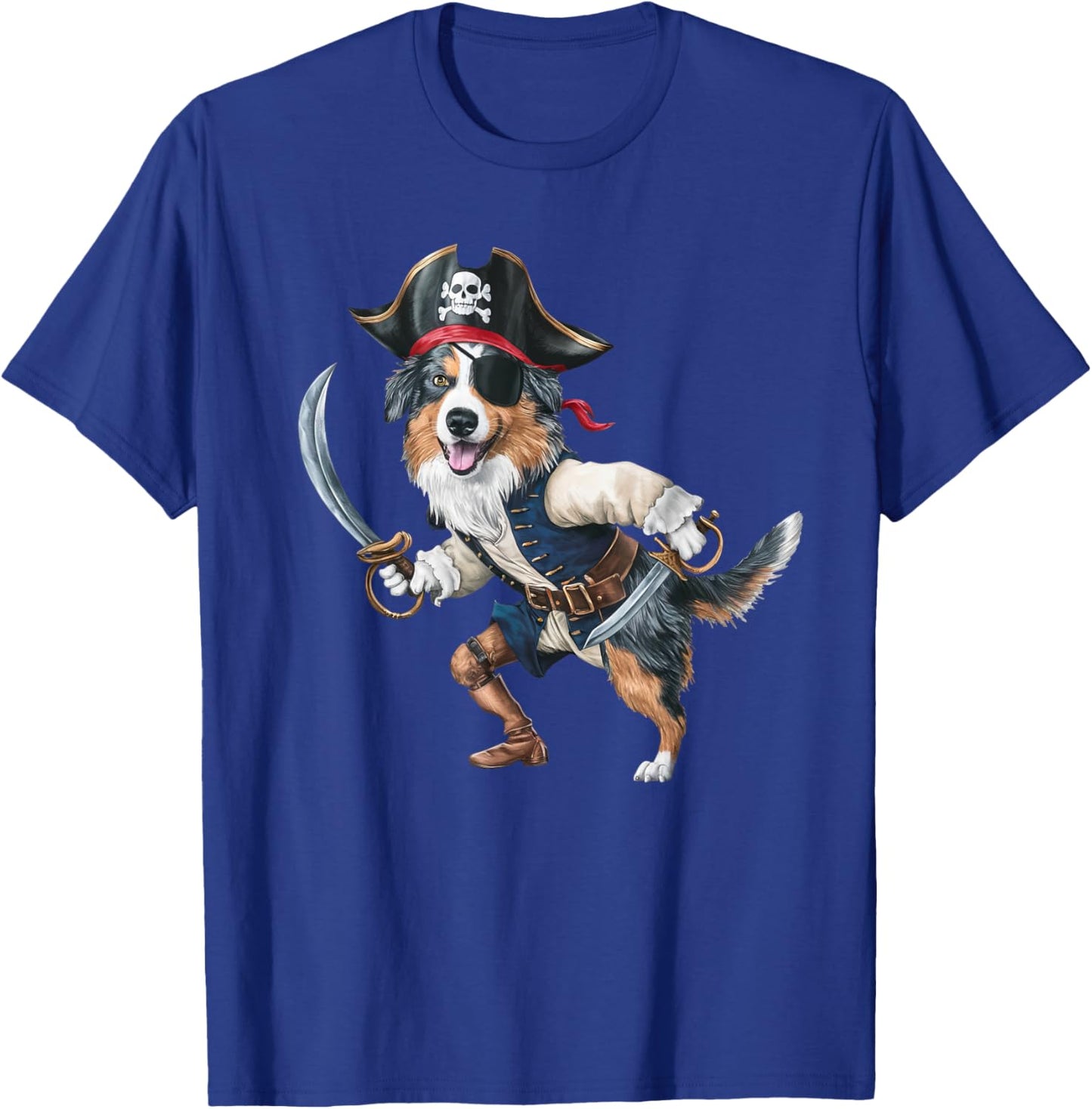 Australian Shepherd Pirate Halloween Kids Pirate T-Shirt - T-Shirt | Royal
