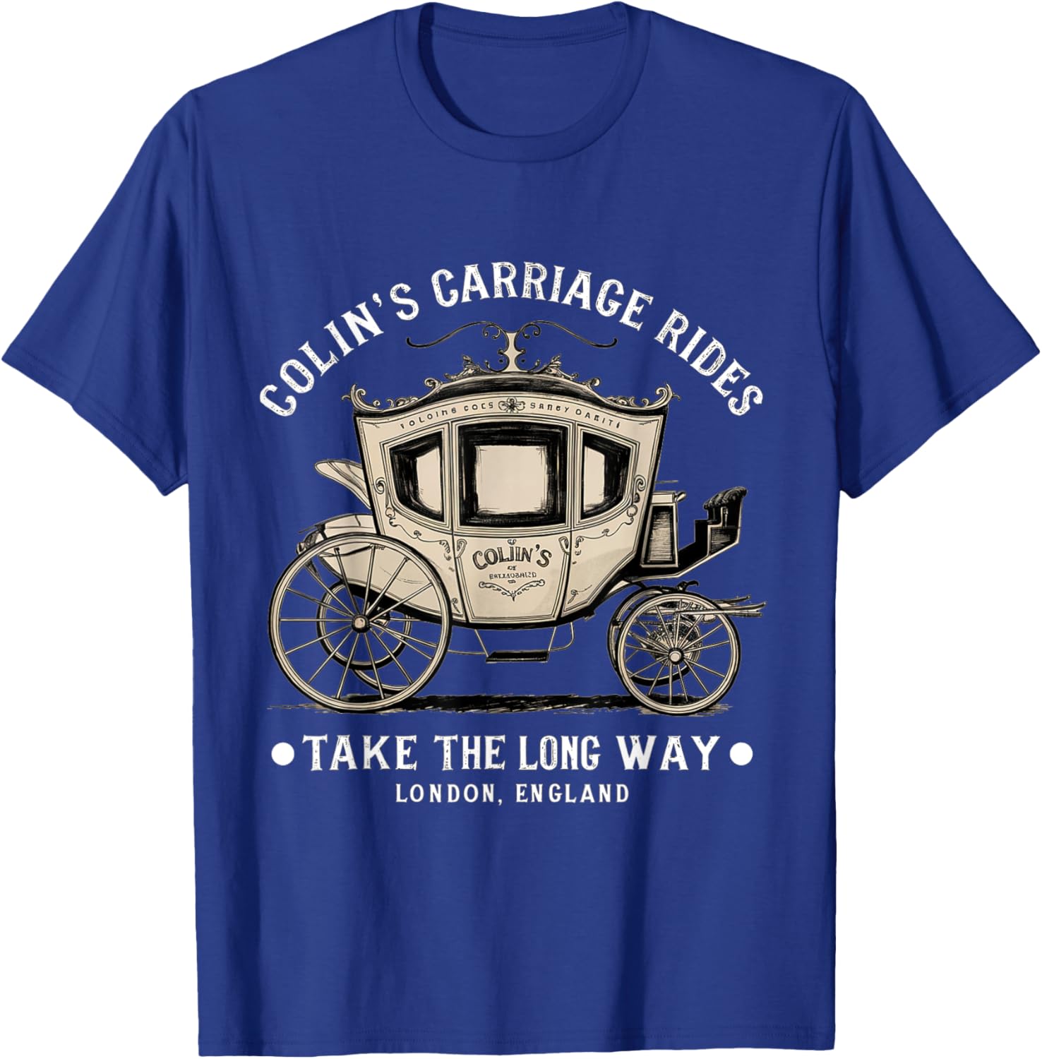 Colin's Carriage Rides Take The Long Way T-Shirt - T-Shirt | Royal