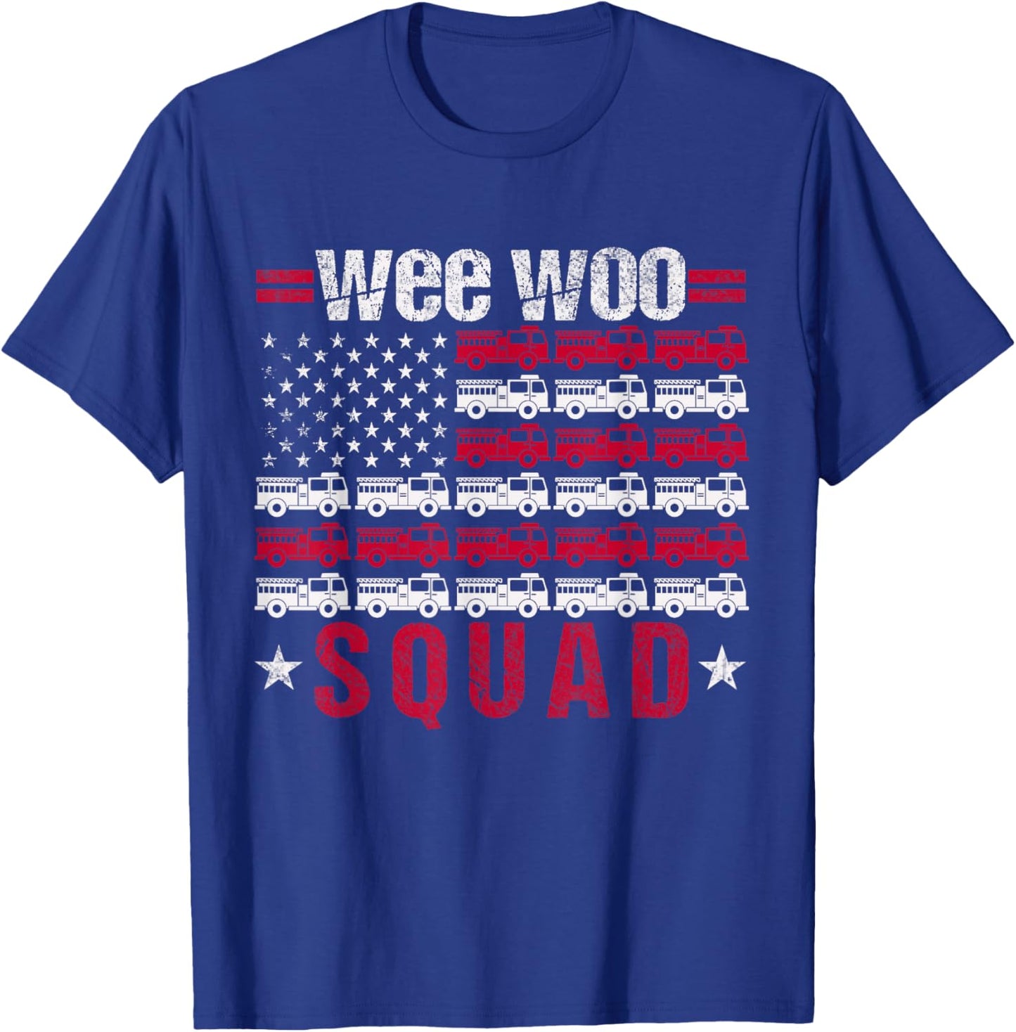 Funny Wee Woo Squad Fire Truck Design for Kids and Adults T-Shirt - T-Shirt | Royal