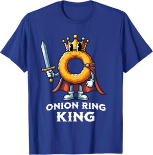 Onion Ring King Funny Fried Onion Rings Food T-Shirt - T-Shirt | Royal