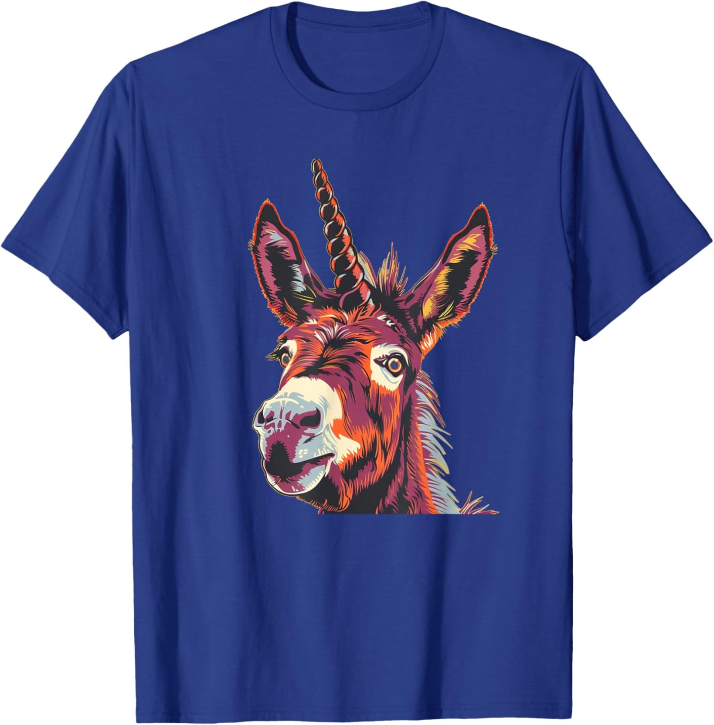 Funny Unicorn Face for Donkey and Horses Lovers T-Shirt - T-Shirt | Royal