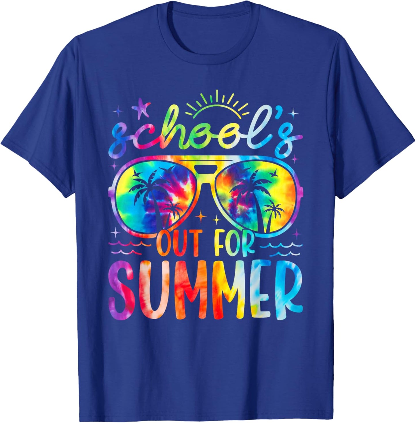 Tie Dye School's Out For Summer Last Day Of School Teacher T-Shirt - T-Shirt | Royal