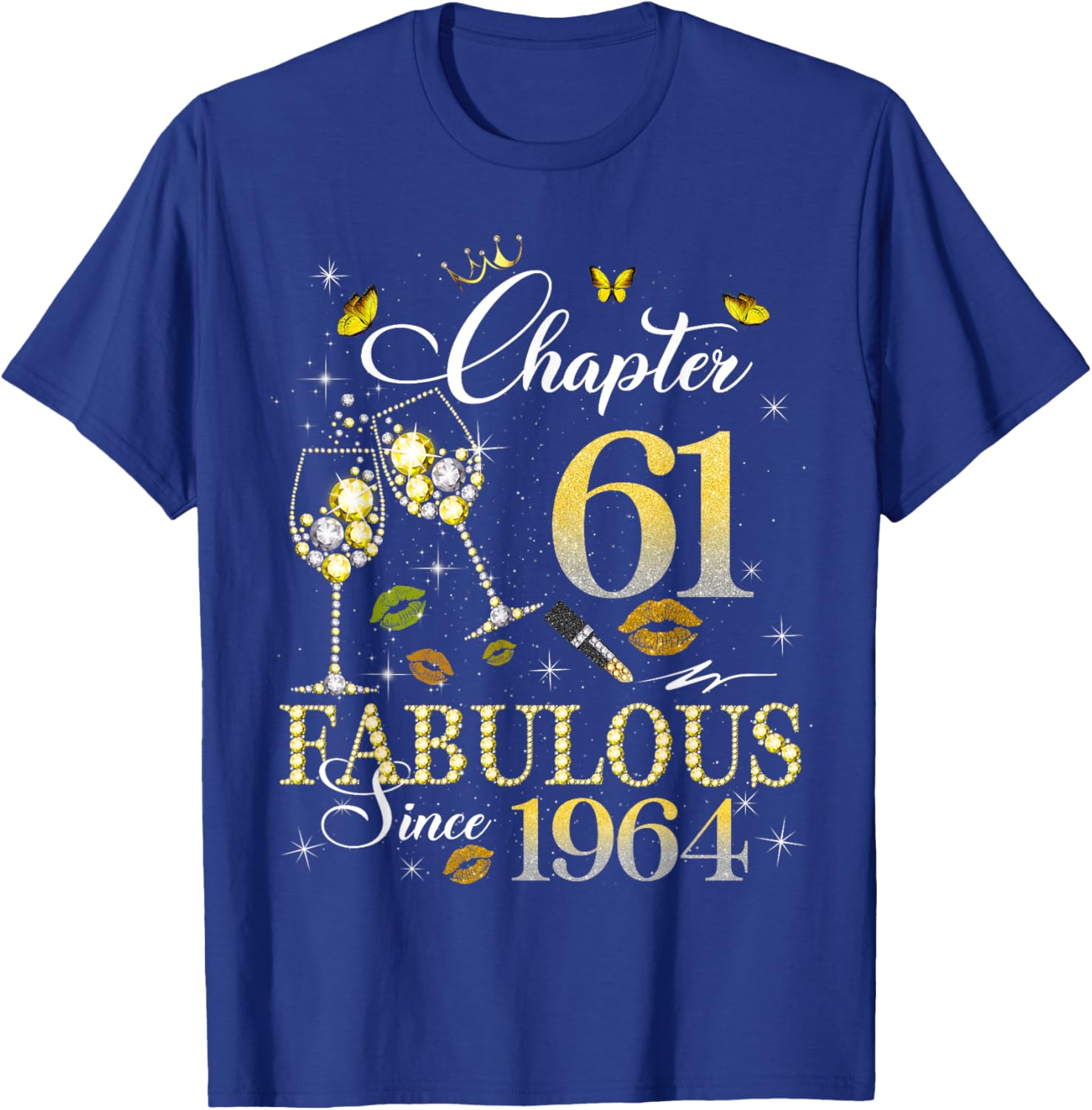 Chapter 61 Fabulous Since 1964 61st Birthday Queen Diamond T-Shirt - T-Shirt | Royal