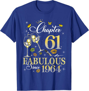Chapter 61 Fabulous Since 1964 61st Birthday Queen Diamond T-Shirt - T-Shirt | Royal