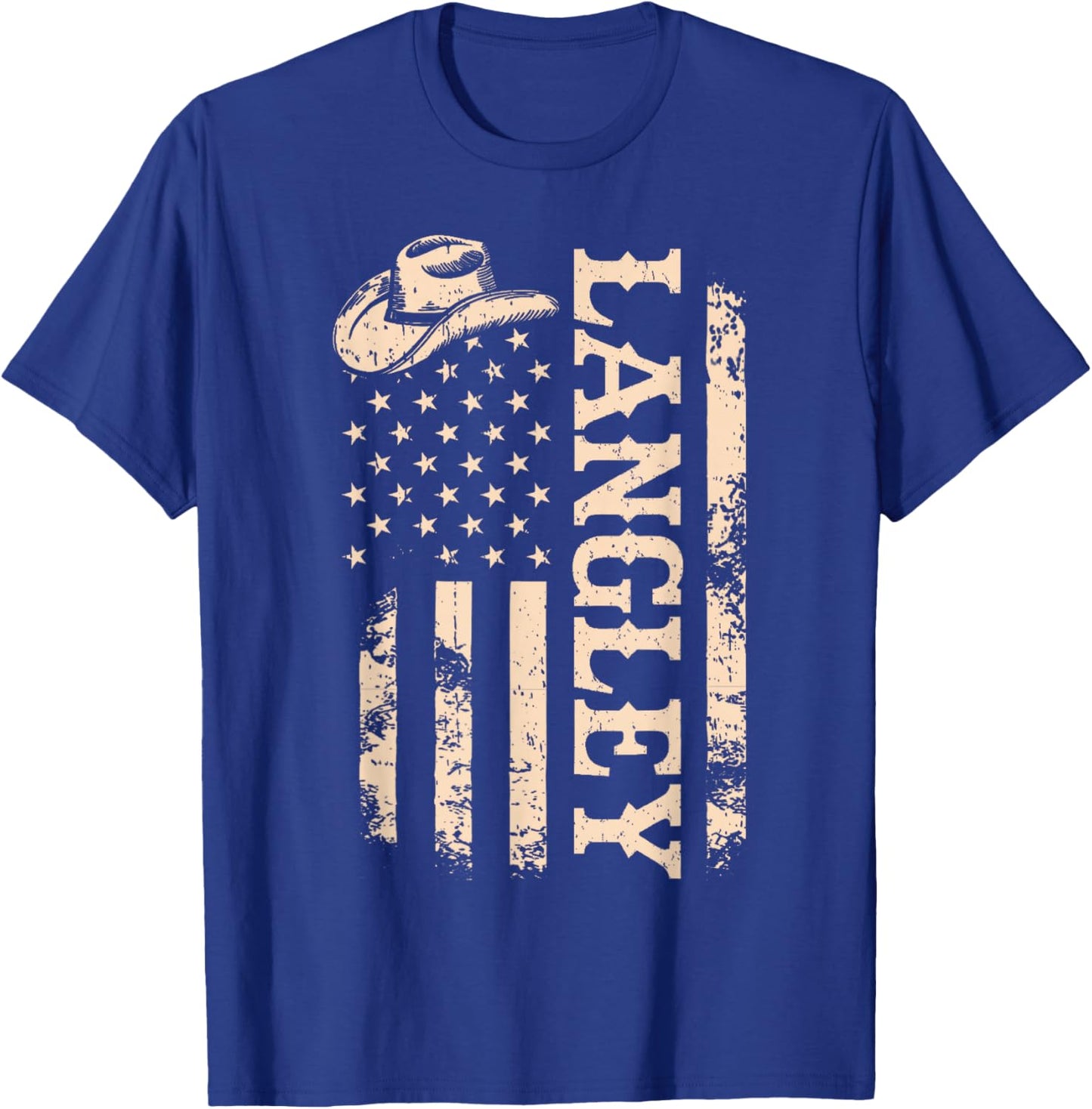 Personalized Langley Name Vintage T-Shirt - T-Shirt | Royal
