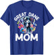 Watercolor Dog Mama Floral Great Dane Lovers Mother's Day T-Shirt - T-Shirt | Royal