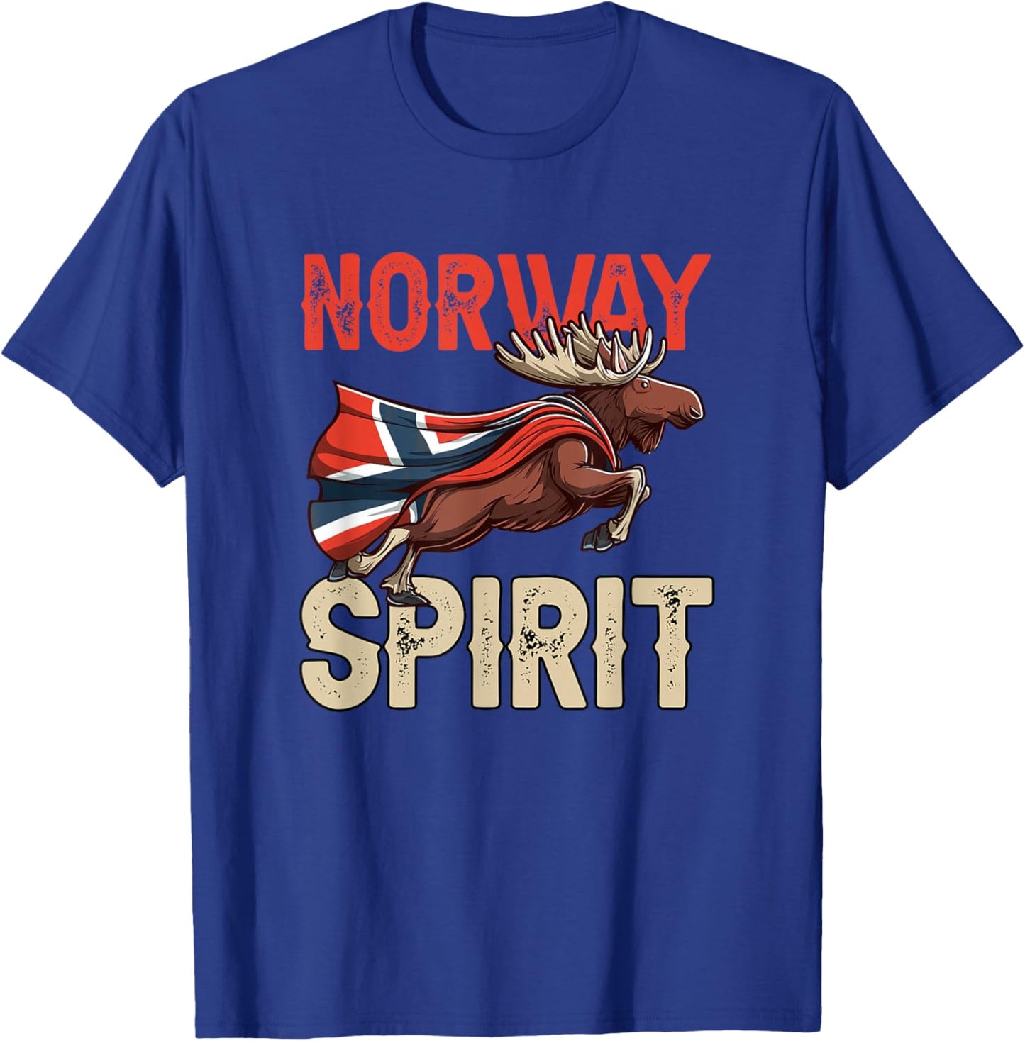 Cool Norway Spirit with Norwegian Moose Costume T-Shirt - T-Shirt | Royal