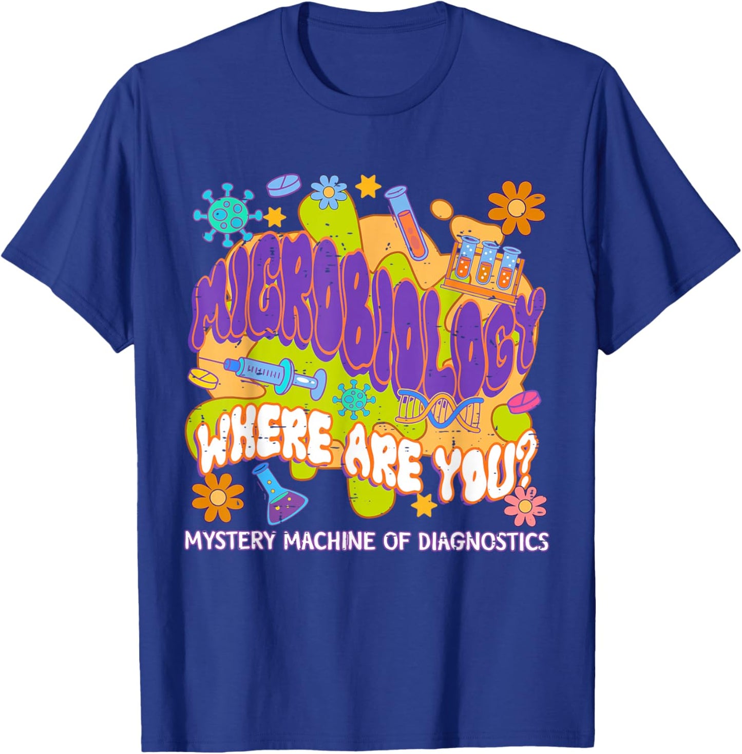Microbiology Mystery Machine Of Diagnostics Lab Week 2025 T-Shirt - T-Shirt | Royal