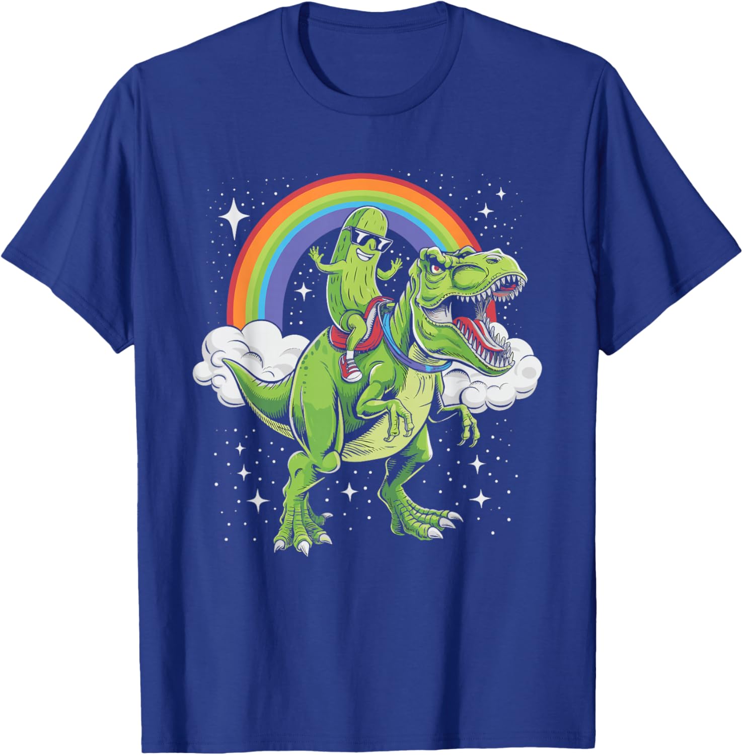 Pickle Riding Dinosaur T-Shirt - T-Shirt | Royal